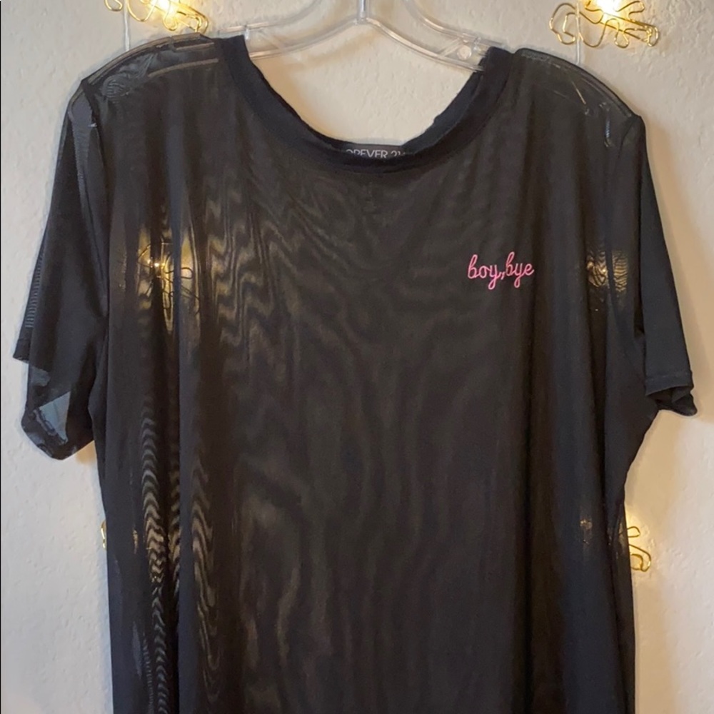 Black see through shirt